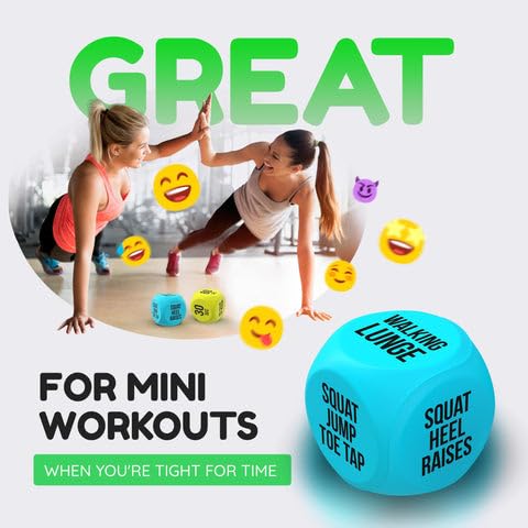 TidyFriend Exercise Dice, 6 Sided Foam Fun Workout Dice for Solo or Group Classes, Great Dynamic Exercise Equipment (Blue)
