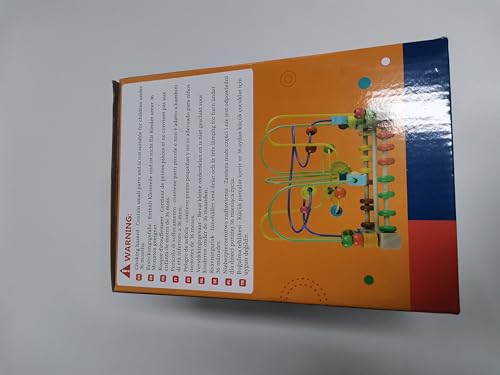 Jacootoys Beads Maze Wooden Roller Coaster Activity Learning Game Preschool Educational Toy Gift for Toddlers