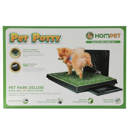 Hompet Dog Toilet Indoor Puppy Training Pad, Dog Potty Pet Training Grass Mat, Removable Waste Tray For Easier Clean Up, Non-toxic Artificial Turf, (76×51 cm)