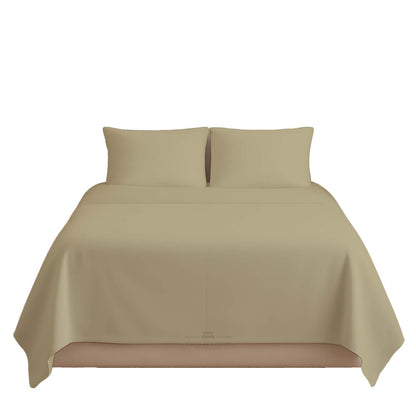 Sleeper Sofa Bed Sheet, 100% Cotton 400 Thread Count, 4 Piece Set, Deep Pocket Fitted Sheet, Soft Wrinkle Free & Breathable, Luxury Hotel Quality, Fits Up to 6 Inch Mattress (Full, Beige)