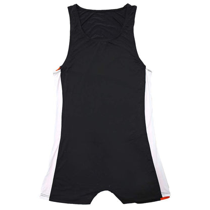 SPNSSTCR Men Bodysuit Sports Gym Athletic Supporters Undershirts Boxers Wrestling Singlets Jumpsuits Leotard (Black, Medium)