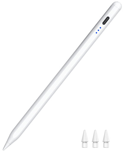 Pencil 1st Generation for iPad 2025-2018, HATOKU Digital Pens for Tablet with Tilt Sensitivity & Palm Rejection Magnetic Pencil for iPad 6-11, Air 3-5/M2/M3, Pro 11/12.9"/13" M4, Mini 5~7 (White)