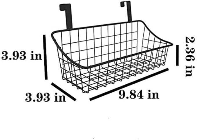 LeleCAT Basket with hook Grid Storage Basket, Hang it behind a door or on a