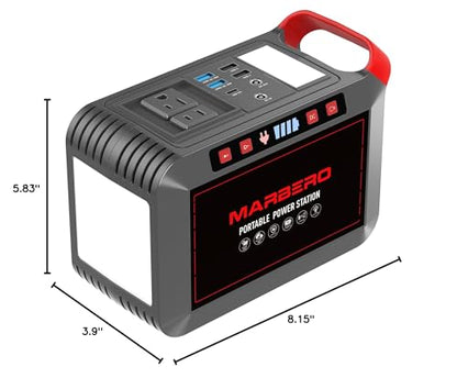 MARBERO Portable Power Station 88Wh Camping Lithium Battery Solar Generator Fast Charging with AC Outlet 120W Peak Power Bank(Solar Panel Optional) for Home Backup Outdoor Emergency RV Van Hunting