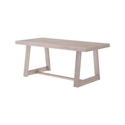 Plank+Beam 72 Inch Farmhouse Dining Table, Solid Wood Rustic Kitchen Table, Large Wooden Rectangular Dinner Table for Dining Room, Home Office, Living Room Furniture, Easy Assembly, Seashell Wirebrush