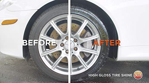 303 Products High Gloss Tire Shine And Protectant - Long Lasting, Water Based Formula - Lasts For Weeks - No Harmful Silicones - Lasts Weeks Not Days, 16 fl. oz. (30395CSR) Packaging May Vary