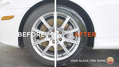 303 Products High Gloss Tire Shine And Protectant - Long Lasting, Water Based Formula - Lasts For Weeks - No Harmful Silicones - Lasts Weeks Not Days, 16 fl. oz. (30395CSR) Packaging May Vary