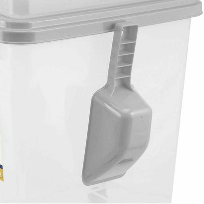 Prime Paws 3-Piece Airtight Pet Food Storage Container with Measuring Scoop Plastic Pet Dog Cat Animal Dry Food Dispenser (Grey)