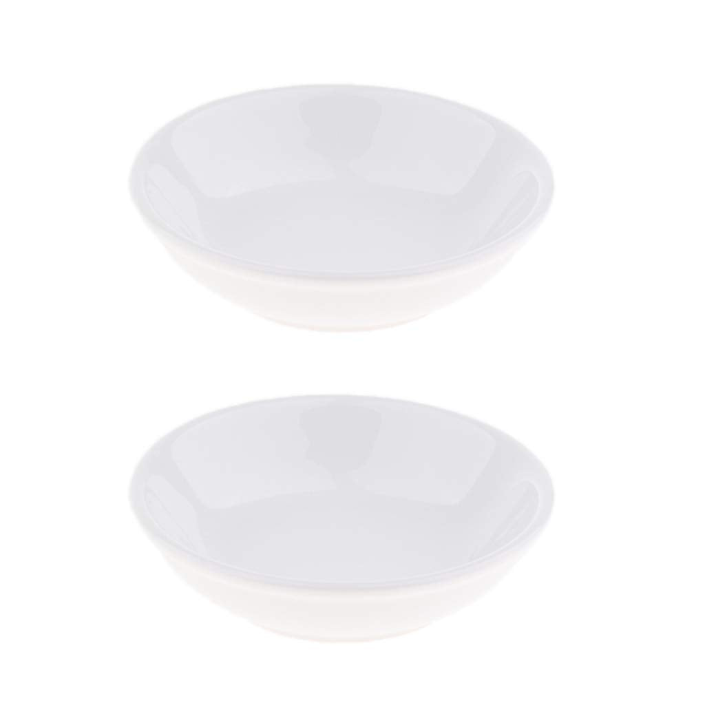 dailymall 2 Pcs 3.8 Inch Round Replacement Ceramic Dish For Electric Burner Warmer