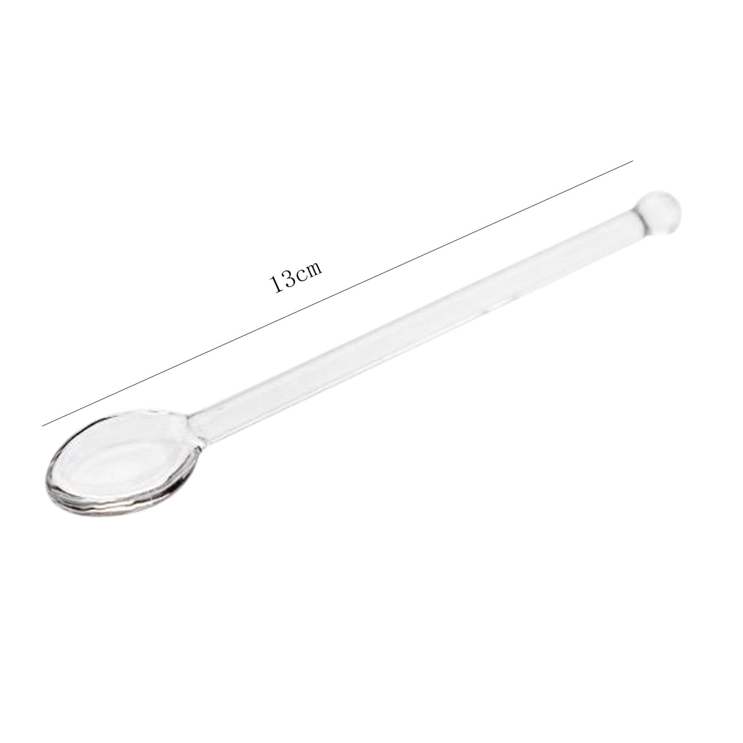 6 Pcs Clear Glass Spoons,Glass Stirring Teaspoons Coffee Spoon Rod Mixing Spoon Tea Stirrers for Home or Party,13mm/5.1inch
