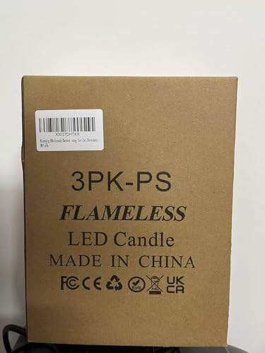Kiexung Flashing Flameless Candles with String Light, Battery Powered Candle, Recessed String LED Candles, Indestructible Plexiglass Candle with Remote Control, Set of 3, Amber