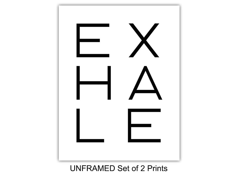 Inhale Exhale Wall Art - Zen Inspirational Meditation Wall Art Print - Unframed Typography - Spiritual Gift for Meditation Fans - Great for Bedroom, Yoga Studio - Chic Home Decor - 8x10 Print