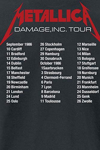 Metallica Men's Master of Puppets European Tour '86 BL_TS: M T-Shirt, Black (Black Black), Medium (Size:Medium)