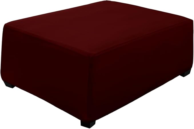 Super Stretch Ottoman Cover- Soft Form Fit Ottoman Cover Rectangular Ottoman