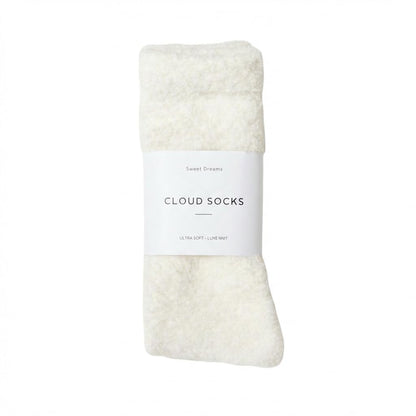 Unboxme Cloud Fuzzy Socks, Unisex Warm Cozy Sleep & Bed Slipper Socks, One Size Fits Most (US 6-12), Easter Gift-Ready, 100% Polyester, White
