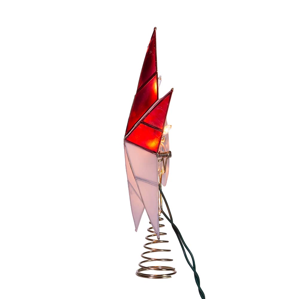 Kurt Adler UL 10L Capiz American Flag Inspired Star Treetop