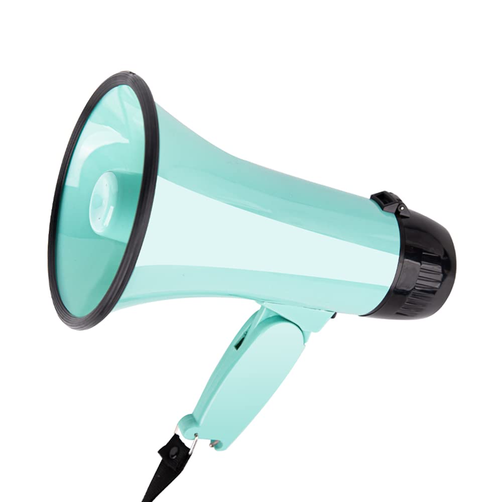 Sugar home Portable Megaphone Bullhorn 20 Watt Power Megaphone Speaker Voice and Siren/Alarm Modes with Volume Control and Strap (Teal)