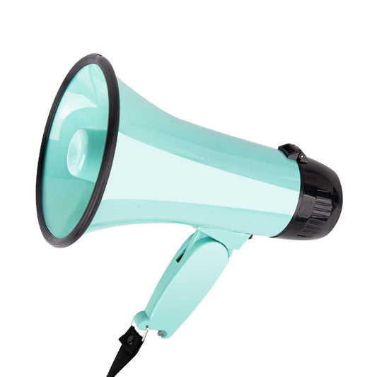 Sugar home Portable Megaphone Bullhorn 20 Watt Power Megaphone Speaker Voice and Siren/Alarm Modes with Volume Control and Strap (Teal)
