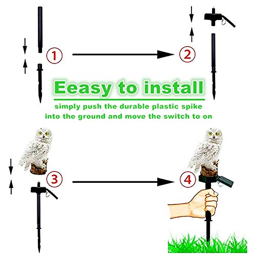 Garden Ornaments Outdoor Owl Shape Light LED Solar Garden Light Owl Lawn Lamp Waterproof Solar Led Lights Outdoor Yard Garden Creative Solar Lamps (White)