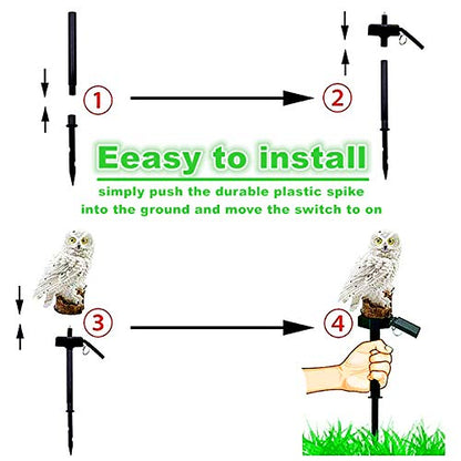 Garden Ornaments Outdoor Owl Shape Light LED Solar Garden Light Owl Lawn Lamp Waterproof Solar Led Lights Outdoor Yard Garden Creative Solar Lamps (White)