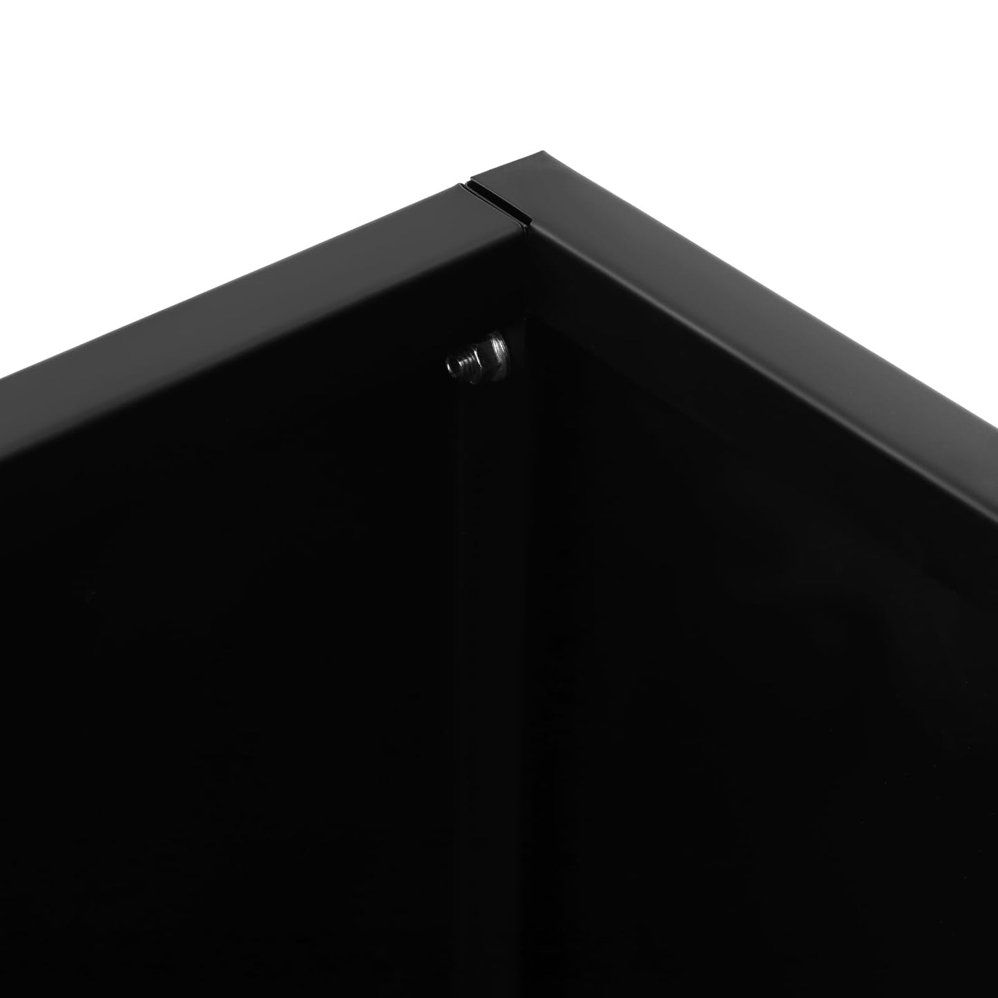 HCYHSLH Heavy-Duty Metal Planter Box, Steel Rectangular Garden Box, High-Temperature Baking Paint Freestanding Indoor/Outdoor Planters w/Removable Insert Shelf, Drainage Holes, Gloves, Black