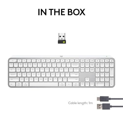 Logitech MX Keys S Wireless Keyboard, Low Profile, Fluid Precise Quiet Typing, Programmable Keys, Backlighting, Bluetooth, USB C Rechargeable, for Windows PC, Linux, Chrome, Mac - Graphite