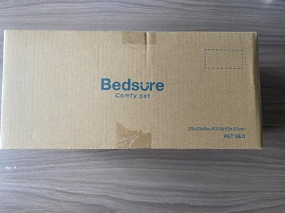 Bedsure Large Cat Beds - 63x53x20cm Round Washable Dog Bed for Small Dogs, Pet Bed for Small Dog and Puppy with Slip-Resistant Bottom and Reversible Cushion, Grey
