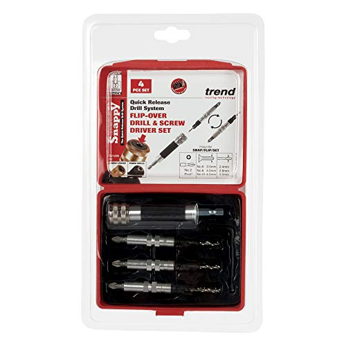 Trend Snappy 4-Piece Flip Over Driver Set, Quick Change & Efficient Piloted Countersinking, SNAP/FLIP/SET