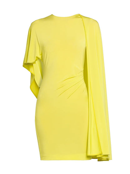 Stella McCartney, Asymmetric Jersey Minidress, 40 (4-6), Lime