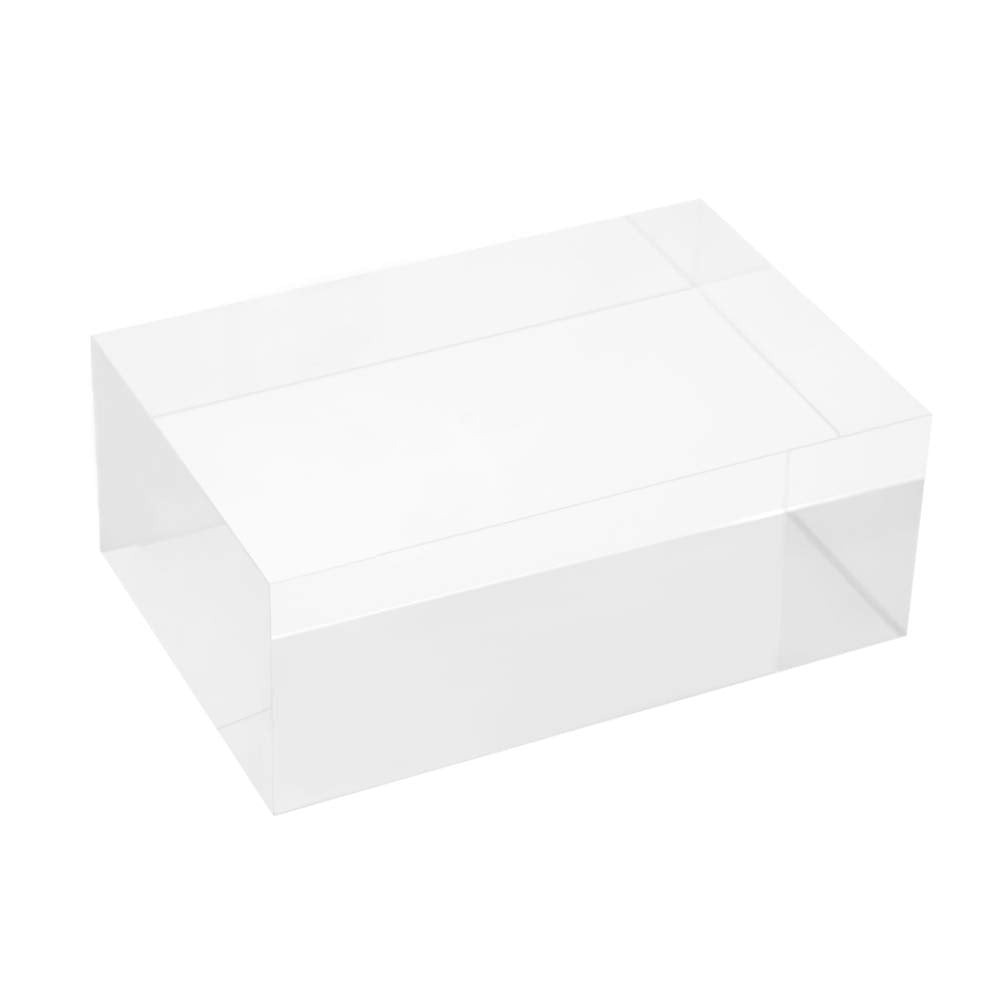 Elitnus Clear Solid Acrylic Block - 6" x 4" x 2.36" All Diamond Polished Rectangle Clear Acrylic Cube for Display - Plexiglass Lucite Jewellery Block