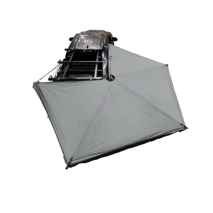 Overland Vehicle Systems 19689909 HD Nomadic 270 LTE Awning Passenger Side | 65 Sq Ft of Coverage | Dark Gray Fabric with Travel Cover Included | Twist and Lock Technology | Weather-Resistant
