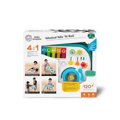 Baby Einstein, Musical Mix ‘N Roll 4-in-1 Activity Walker and Table, Educational Push Along Toy, 4 Languages, 100+ Melodies and Phrases, Ages 6 Months +