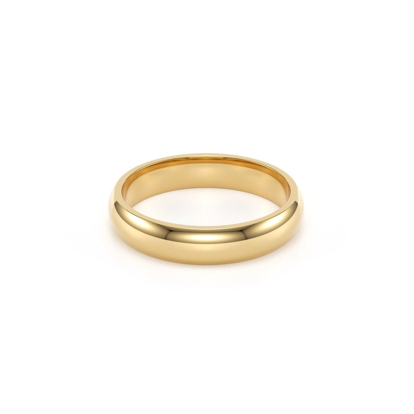 SHOP WGS 5mm 14K Solid Gold Wedding Band for Men & Women - Italian Real 14K Gold Plain Rings for Men - Solid Gold Wedding Bands Size 8