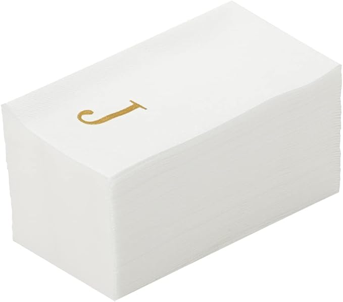 Luxenap 15.8 X 7.9 Inch Linen-Feel Guest Towels, 50 Lettered Hand Towels