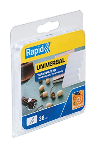 Rapid Multi-Purpose Transparent Hot Glue Sticks, Diameter: 7 mm, Length: 65 mm, 125 g, 40107350, 36 Count (Pack of 1)