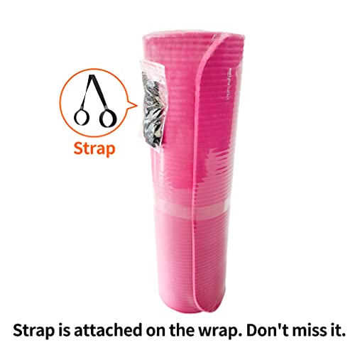 Amazon Basics 1/2 Inch Extra Thick Exercise Yoga Mat with Carrying Strap, Cushioned Support, for Fitness and Gym Workouts