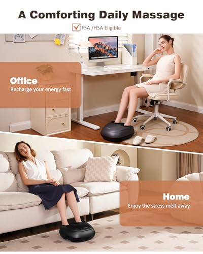 Foot Massager Machine with Heat, Shiatsu Deep Kneading Foot Massager with Remote, Compression, Multi-Massage Modes, Auto-Off Timers, Gifts for Women Men