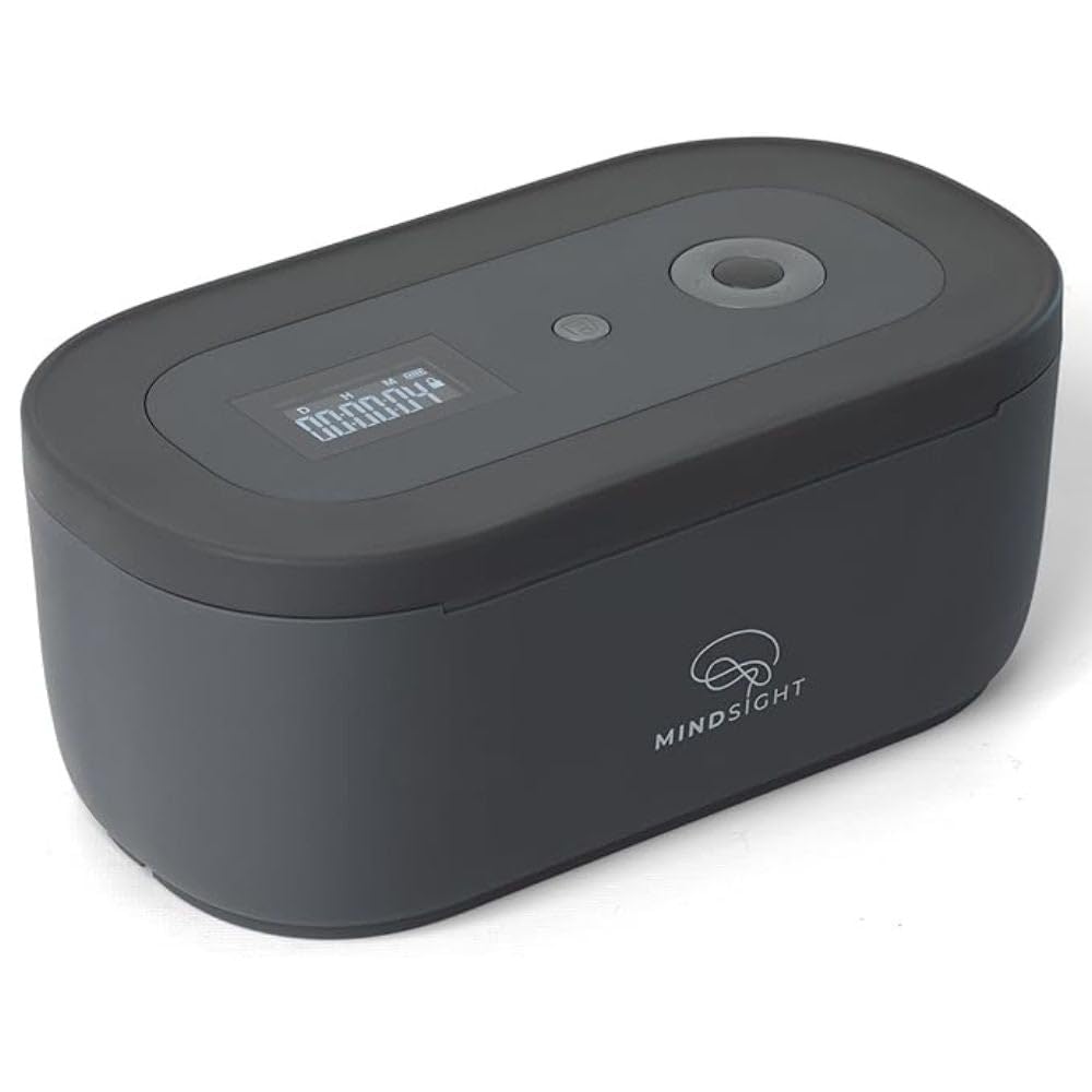 Mindsight Timed Lock Box | Unplug from Phones, Video Games, Social Media, Snacks & Cravings | 3 Modes based on Willpower | Easy to Use | Out of Sight ~ Out of Mind | Boost Your Mental Wellness