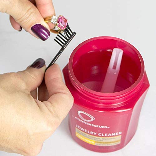 Connoisseurs Jewellery Cleaning Bath - Liquid Cleaner Solution for Gold, Diamonds, Platinum & Precious Stones - Dip Tray & Brush Included - 250ml