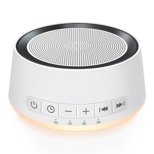 Sound Machine White Noise Machine with 30 Soothing Sounds 12 Colors Night Light Sleep Machine for Baby Kids Adults Brown Nosie Machine with 32 Volume Levels for Office Home Travel