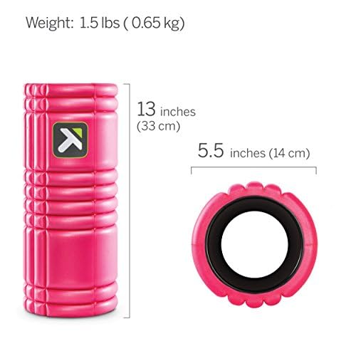 TRIGGERPOINT Performance Therapy Grid Foam Roller for Exercise, Deep Tissue Massage and Muscle Recovery, Original (13-Inch), Pink