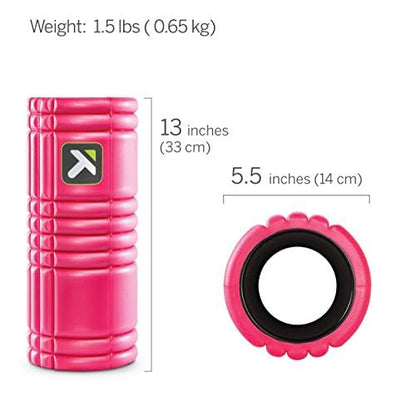 TRIGGERPOINT Performance Therapy Grid Foam Roller for Exercise, Deep Tissue Massage and Muscle Recovery, Original (13-Inch), Pink
