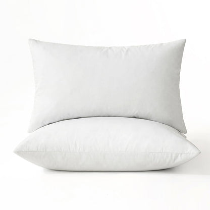 MIULEE 22x22 Pillow Inserts,Set of 2 Down Feather Throw Pillows for Couch Sofa Bed, Decorative Fluffy Throw Pillow Inserts Cotton Fabric,White