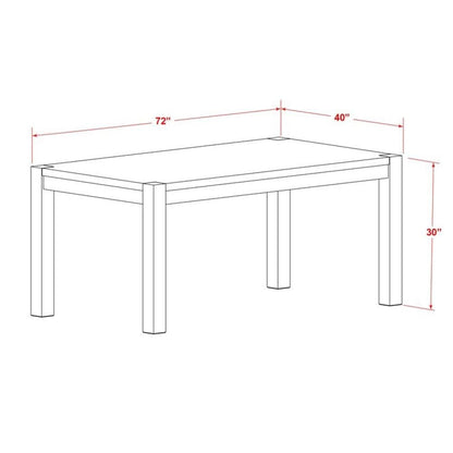 East West Furniture LM7-0N-T Lismore Dining Room Table - Rectangle Rustic Wood Table, 40x72 Inch, Walnut
