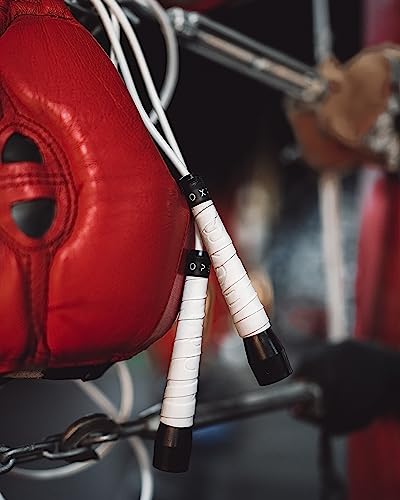 BOXROPE, A Jump Rope Made For Boxing, Tangle-Free, 15% Heavier Than A Normal PVC Rope, Boxer Jump Rope, Adjustable, Includes Grip Tapes For More Grip, Skipping Rope for Boxers, Premium Quality (Grey