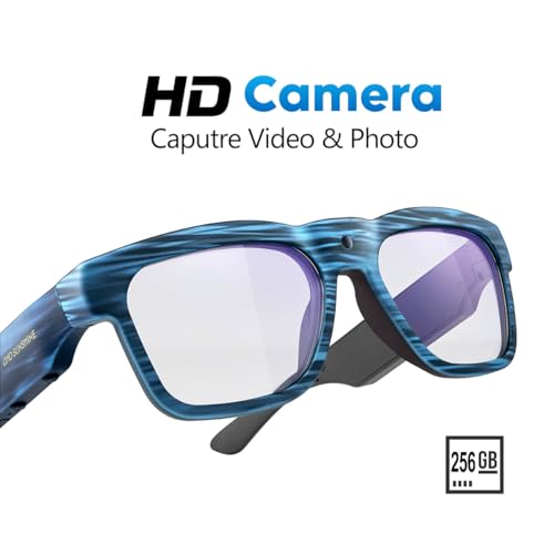 OhO Smart Glasses with Full HD Camera & Open Ear Bluetooth Speaker Headphone,Built in Memory,for Men Women