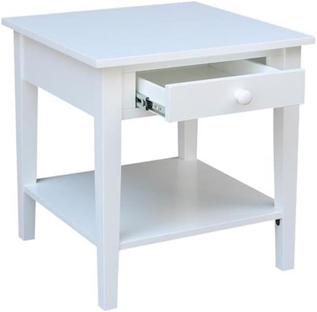 IC INTERNATIONAL CONCEPTS Spencer White Wood End Table in White