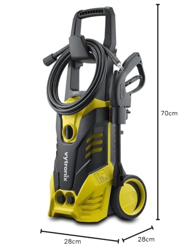 Vytronix JETW1800 Powerful Electric Pressure Washer 1800W | 135 Bar | Jet Wash Kit | High-Performance Power Cleaner for Car, Home, Patio and Garden Furniture Yellow