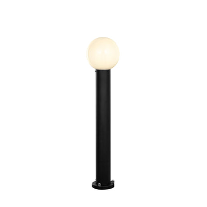 Lucande 35.5" Outdoor Post Light, Modern Outside Bollard Light with Opal Glass Globe, Black Aluminum Pathway Lamp Post Light for Walkway Driveway Patio Garden, Hardwired, E26 Bulb Not Included