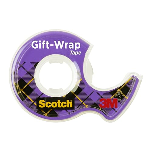 Scotch Gift Wrap Tape, Invisible, Holiday Gift Wrapping Supplies for Christmas Presents and Gift Bags, 0.75 in. x 650 in., 6 Tape Rolls with Dispensers